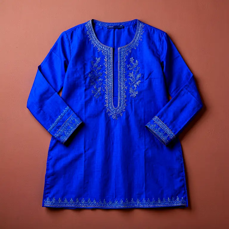 Ethnic Embroidered Kurti Blue
