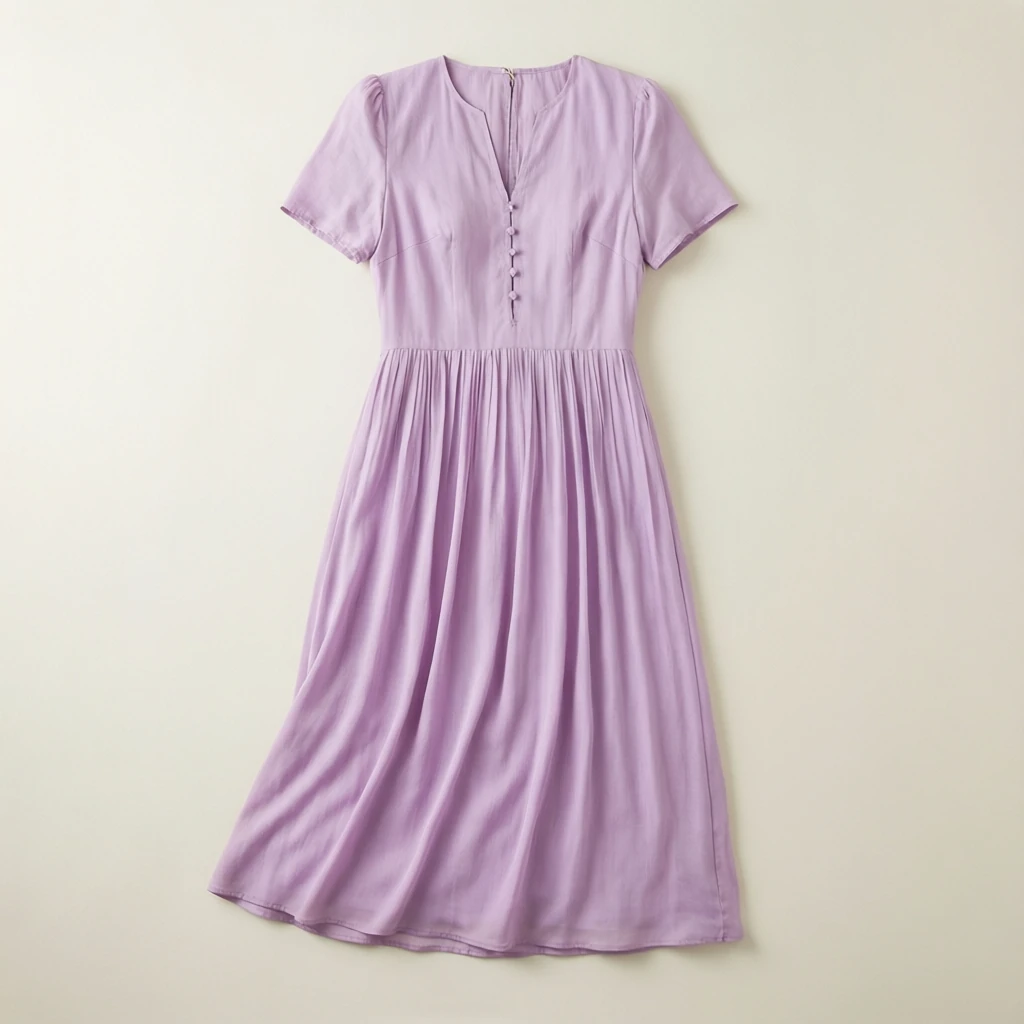 Rayon Midi Dress Lilac