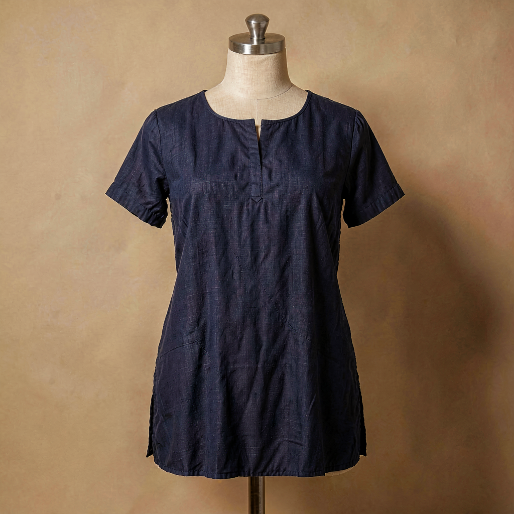 Casual Tunic Top - Navy