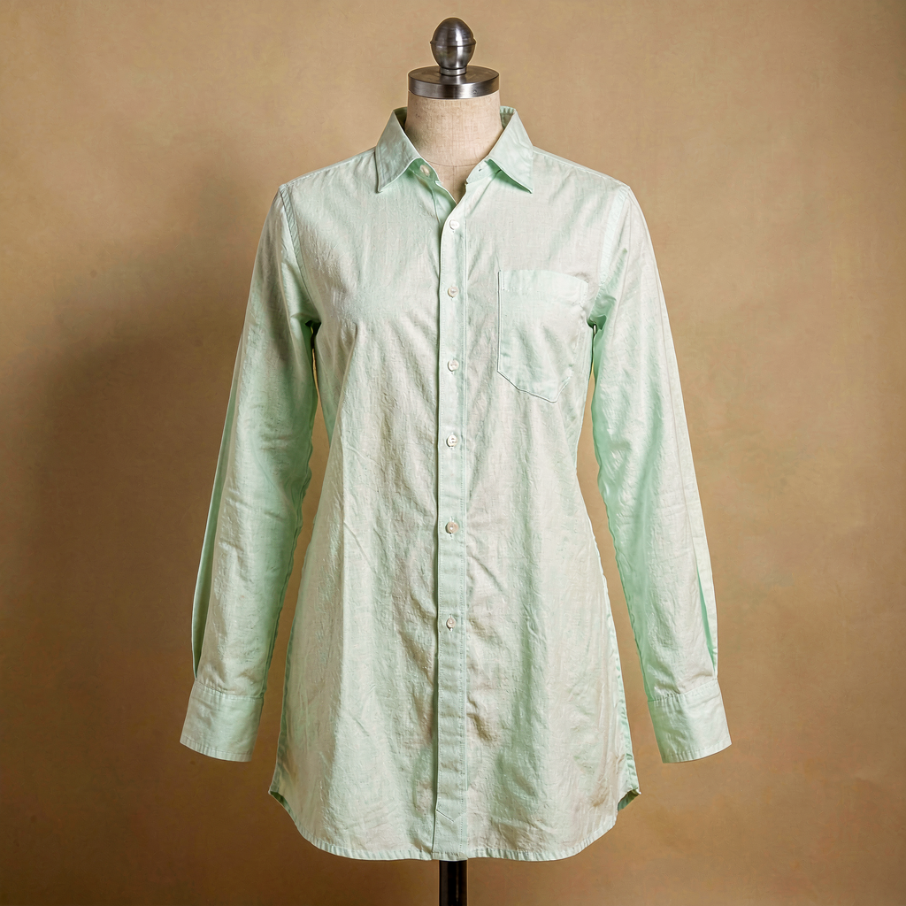 Soft Cotton Shirt Dress - Mint