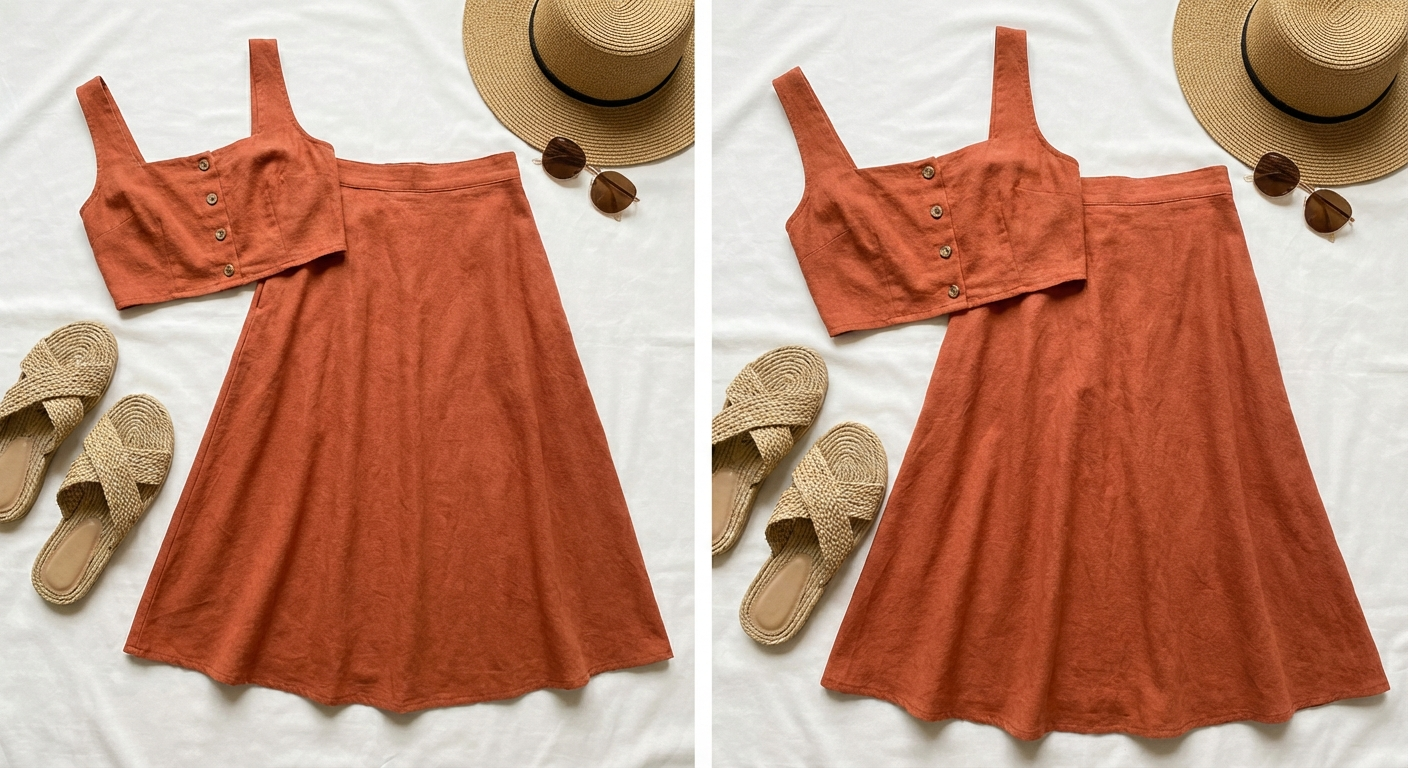 Co-ord Set (Crop Top + Skirt) — Terracotta