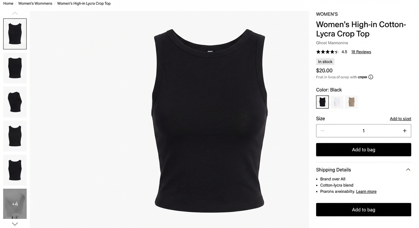 Fitted Crop Top — Black