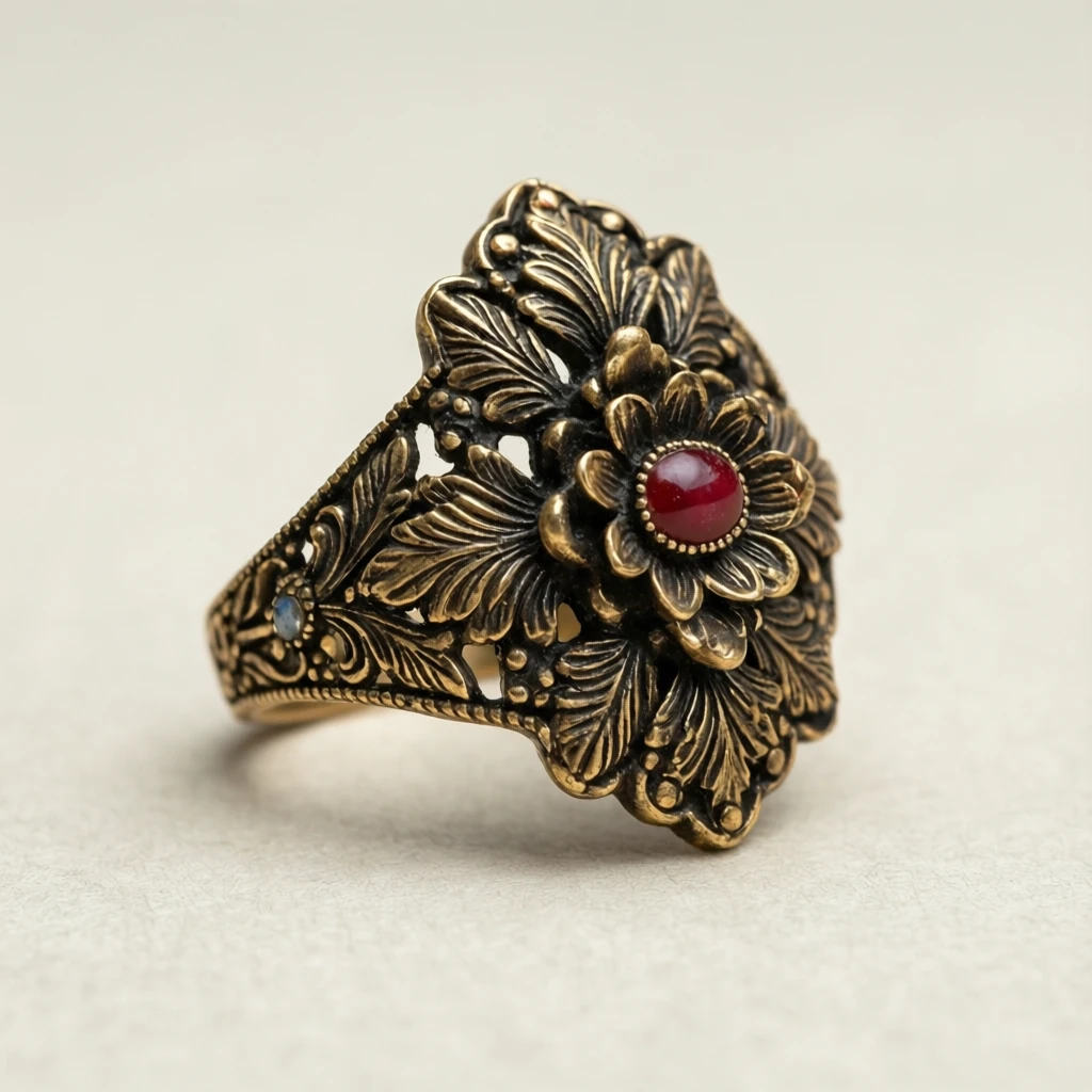 Antique Floral Ring - View 1