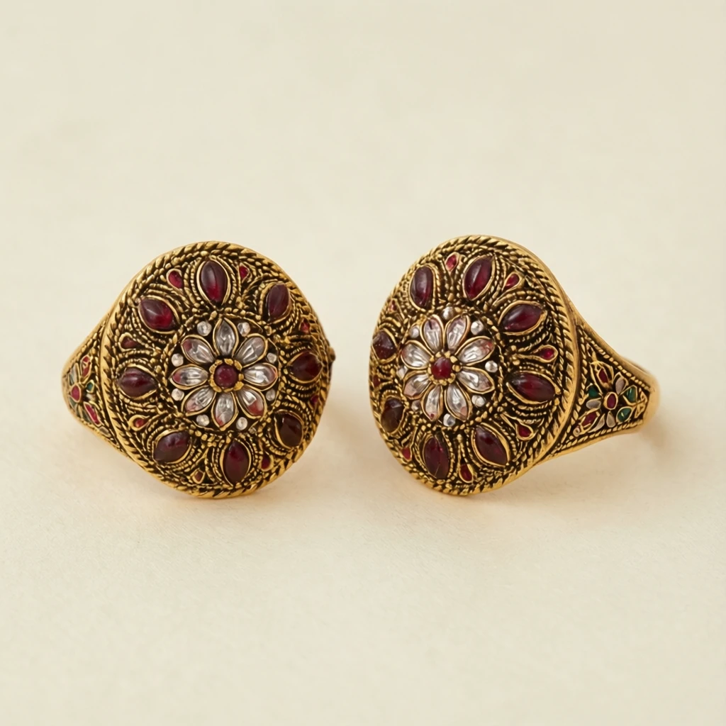Meenakari Ring Pair - View 1