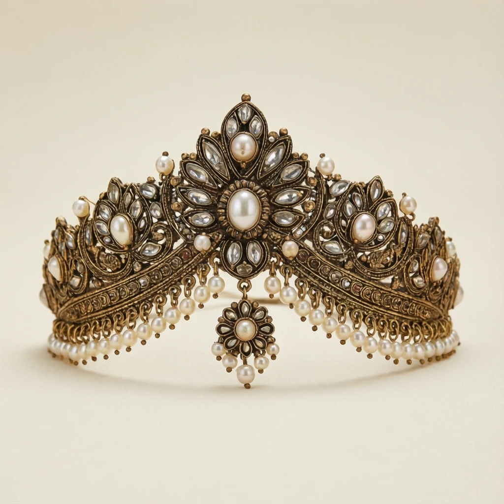 Antique Pearl Matha Patti - View 1
